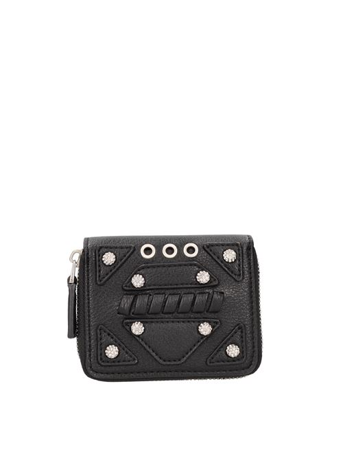 Eco-leather wallet LA CARRIE | PRECIOUS SMALL WALLET SYNT.TUMBLEDNERO